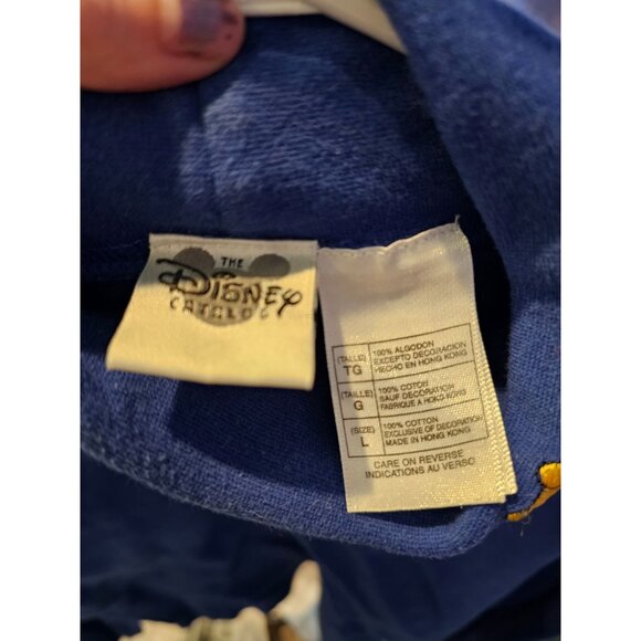 Disney Winnie The Pooh VTG Embroidered Turtleneck Shirt Blue Long Sleeve Sz L - Picture 4 of 13